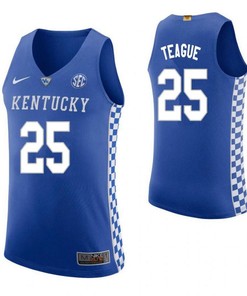 Marquis Teague 25 Kentucky Wildcats Elite Basketball Home Men Jersey - Blue