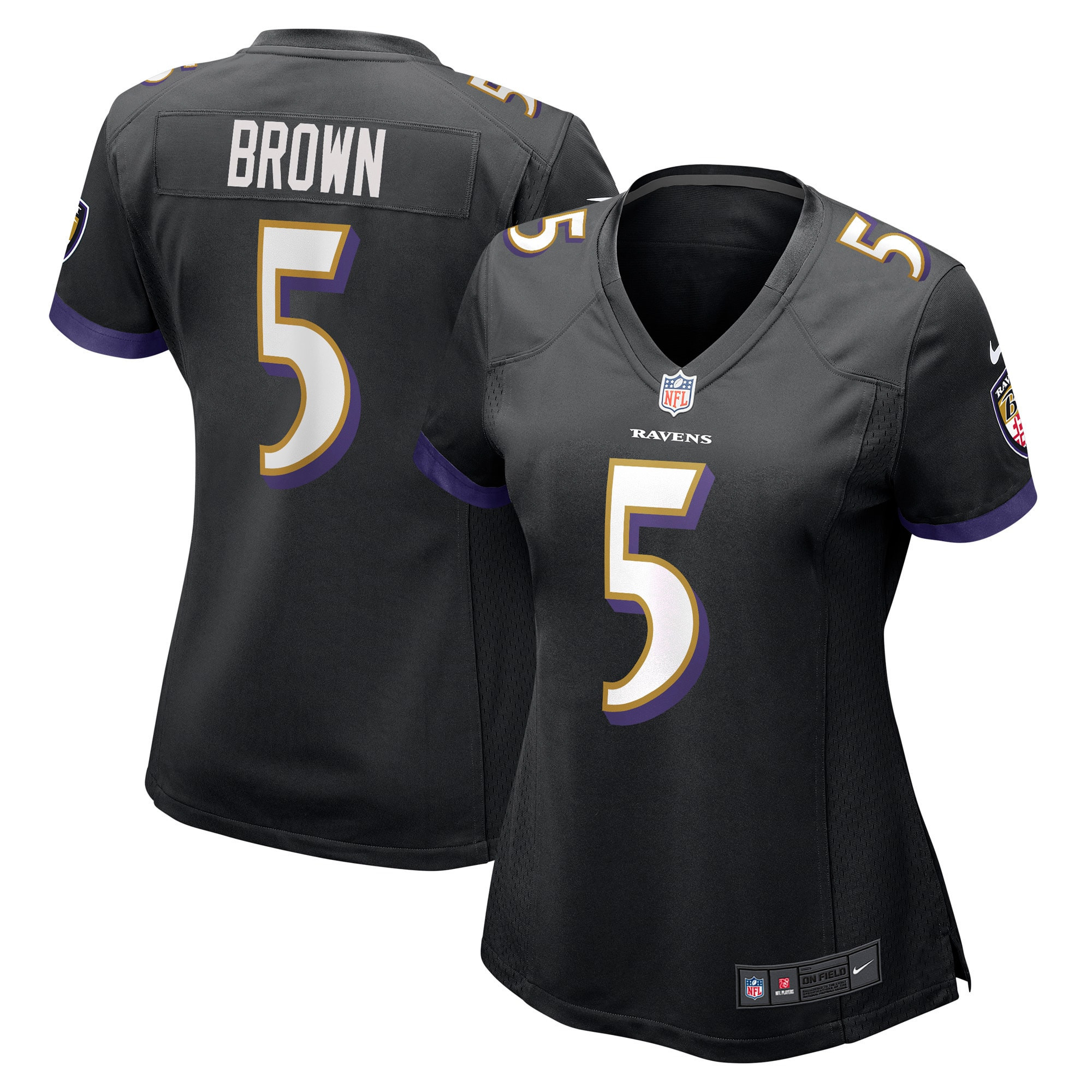Marquise Brown Baltimore Ravens Womens Game Jersey - Black Nfl