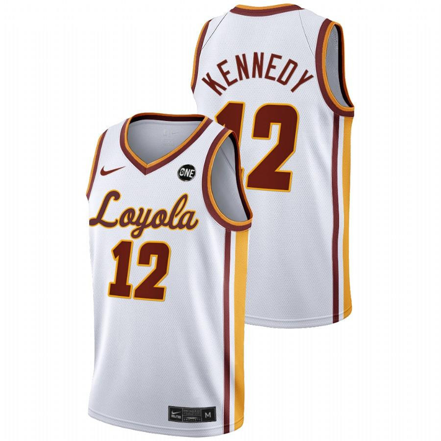 Marquise Kennedy 12 White Loyola Ramblers 2022 College Basketball MVC Championship Jersey