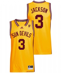 Marreon Jackson 3 Arizona State Sun Devils 2022 Reverse Retro College Basketball Men Jersey - Gold