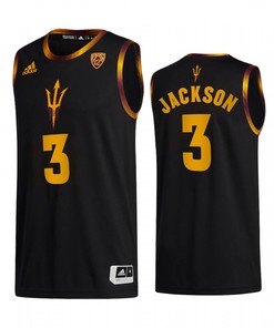 Marreon Jackson 3 Arizona State Sun Devils Black Jersey College Basketball