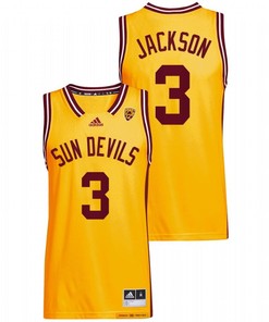 Marreon Jackson 3 Arizona State Sun Devils Gold Reverse Retro Basketball Jersey