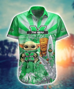 Marshall Thundering Herd Baby Yoda NCAA Hawaiian Shirt