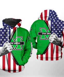Marshall Thundering Herd NCAA US Flag 3D Printed Hoodie/Zipper Hoodie