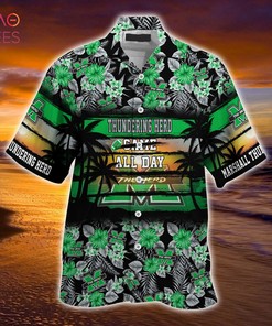 Marshall Thundering Herd Summer Hawaiian Shirt, Floral Pattern for Sports Enthusiast This Year