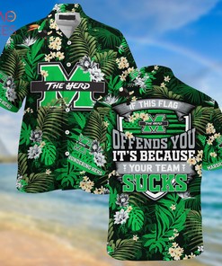 Marshall Thundering Herd Summer Hawaiian Shirts, With Tropical Patterns for Fans