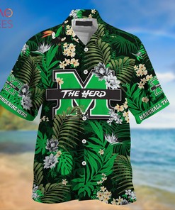 Marshall Thundering Herd Summer Hawaiian Shirts, With Tropical Patterns for Fans