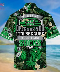 Marshall Thundering Herd Summer Hawaiian Shirts, With Tropical Patterns for Fans