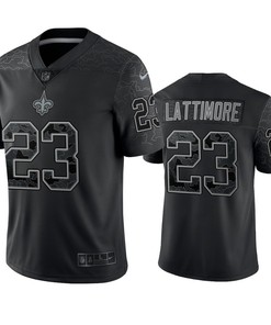 Marshon Lattimore 23 New Orleans Saints Black Reflective Limited Jersey - Men