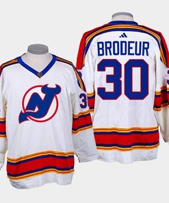 Martin Brodeur 30 New Jersey Devils 2022-23 Reverse Retro 2.0 White Jersey