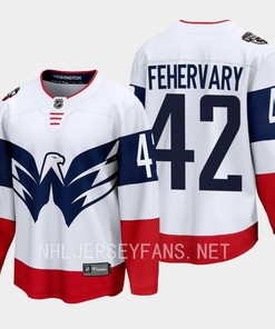 Martin Fehervary 42 Washington Capitals 2023 Jersey Stadium White Primegreen