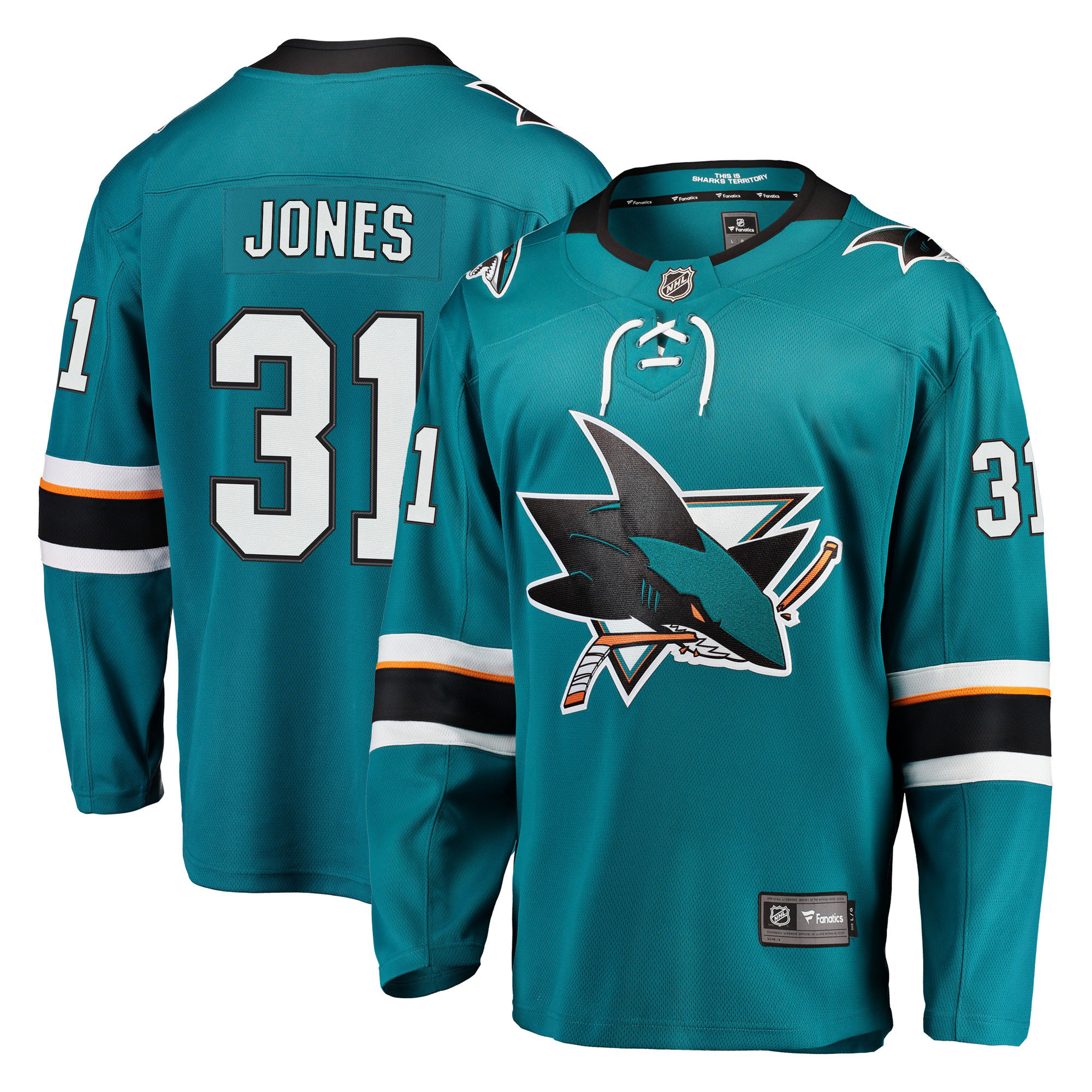 Martin Jones San Jose Sharks Fanatics Branded Breakaway Player Jersey - Teal Nhl