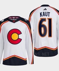 Martin Kaut 61 Reverse Retro 2.0 2022 Colorado Avalanche White Jersey Primegreen