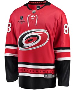 Martin Necas 88 Carolina Hurricanes Stanley Cup 2023 Playoffs Patch Home Breakaway Men Jersey - Red