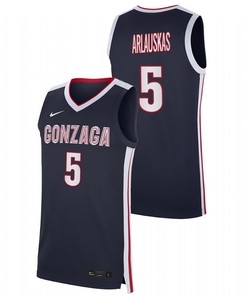 Martynas Arlauskas 5 Gonzaga Bulldogs 2023 College Basketball Men Jersey - Navy