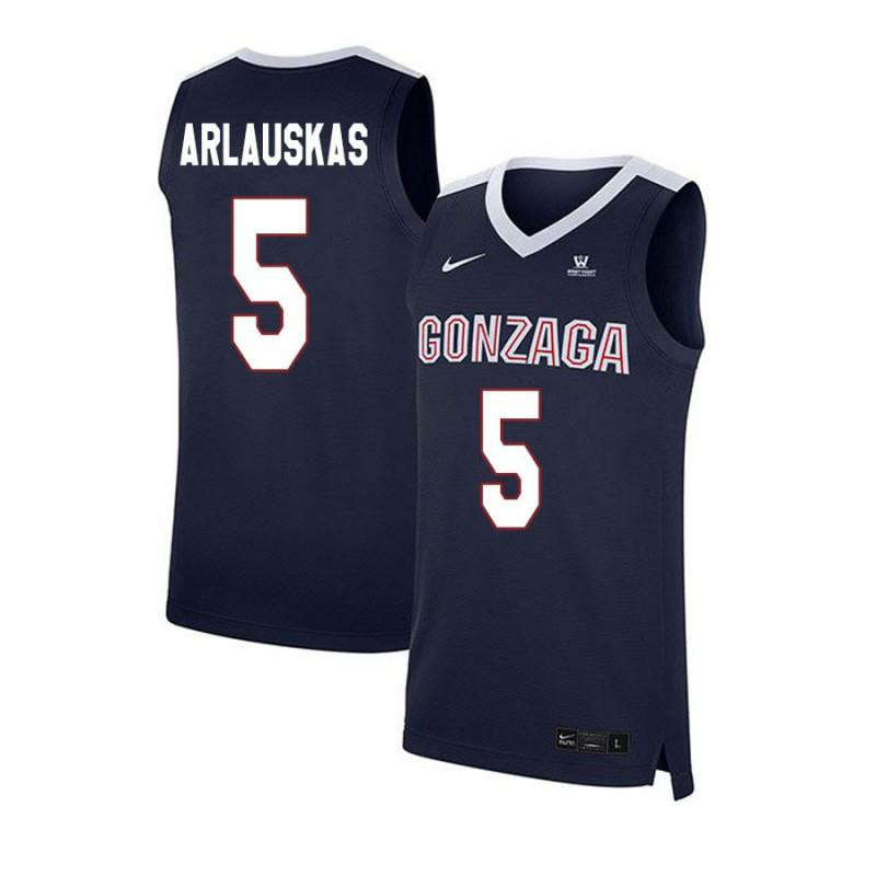Martynas Arlauskas 5 Gonzaga Bulldogs Elite Basketball Men Jersey - Navy