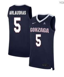 Martynas Arlauskas 5 Gonzaga Bulldogs Elite Basketball Youth Jersey - Navy