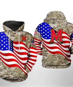 Maryland Terrapins NCAA US Flag Camo Veteran 3D Printed Hoodie/Zipper Hoodie