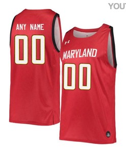 Maryland Terrapins Retro Basketball Youth Custom Jersey - Red