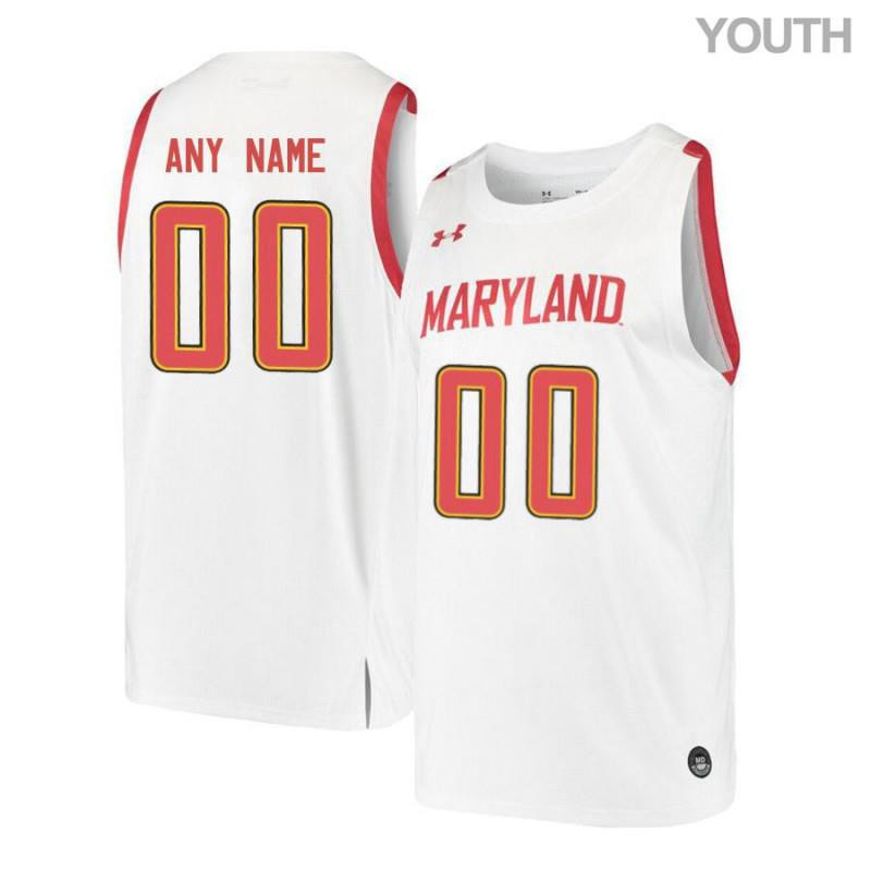 Maryland Terrapins Retro Basketball Youth Custom Jersey - White