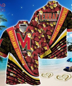 Maryland Terrapins Summer Hawaiian Shirt, With Tropical Flower Pattern for Fans