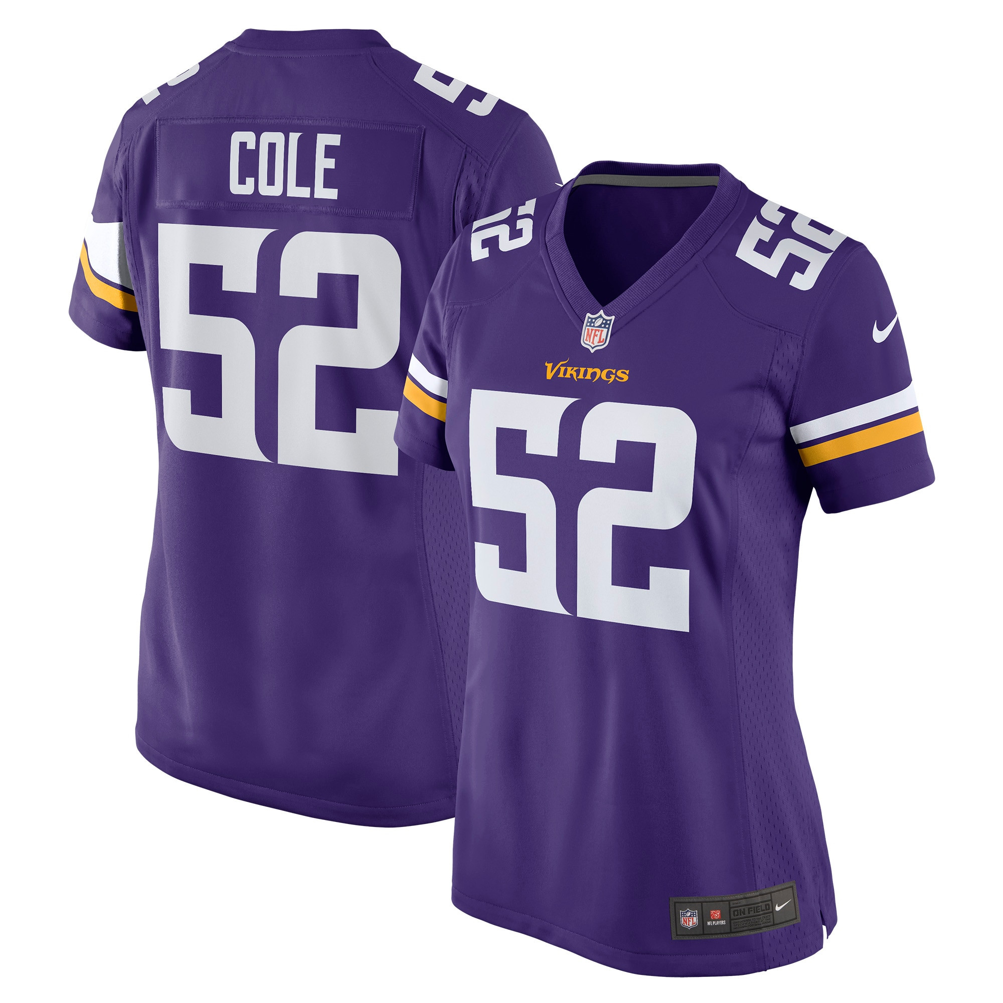 Mason Cole Minnesota Vikings Womens Game Jersey - Purple Nfl