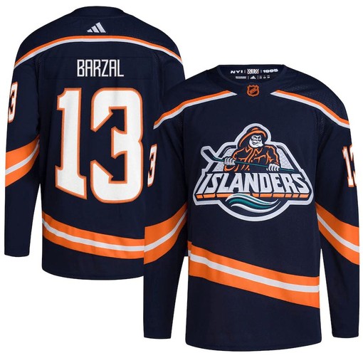 Mathew Barzal 13 New York Islanders Reverse Retro 2.0 Jersey - Navy