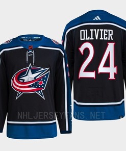 Mathieu Olivier 24 Reverse Retro 2.0 2022 Columbus Blue Jackets Navy Jersey Primegreen