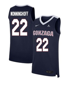 Mathis Monninghoff 22 Gonzaga Bulldogs Elite Basketball Men Jersey - Navy