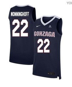 Mathis Monninghoff 22 Gonzaga Bulldogs Elite Basketball Youth Jersey - Navy