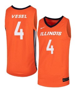 Matic Vesel 4 Illinois Fighting Illini Elite Basketball Men Jersey - Orange