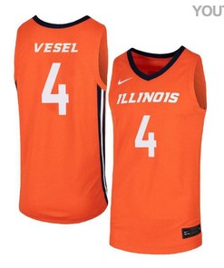 Matic Vesel 4 Illinois Fighting Illini Elite Basketball Youth Jersey - Orange