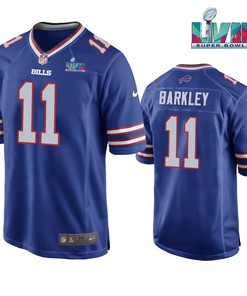 Matt Barkley 11 Buffalo Bills Super Bowl LVII Logo Game Player Men Jersey - Royal Jersey