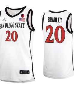 Matt Bradley 20 San Diego State Aztecs 2023 Basketball Jersey MW Logo- Men White