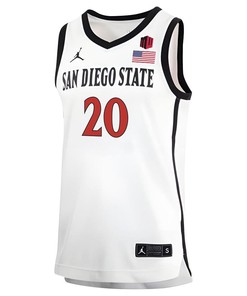 Matt Bradley 20 San Diego State Aztecs 2023 Basketball Jersey MW Logo- Men White