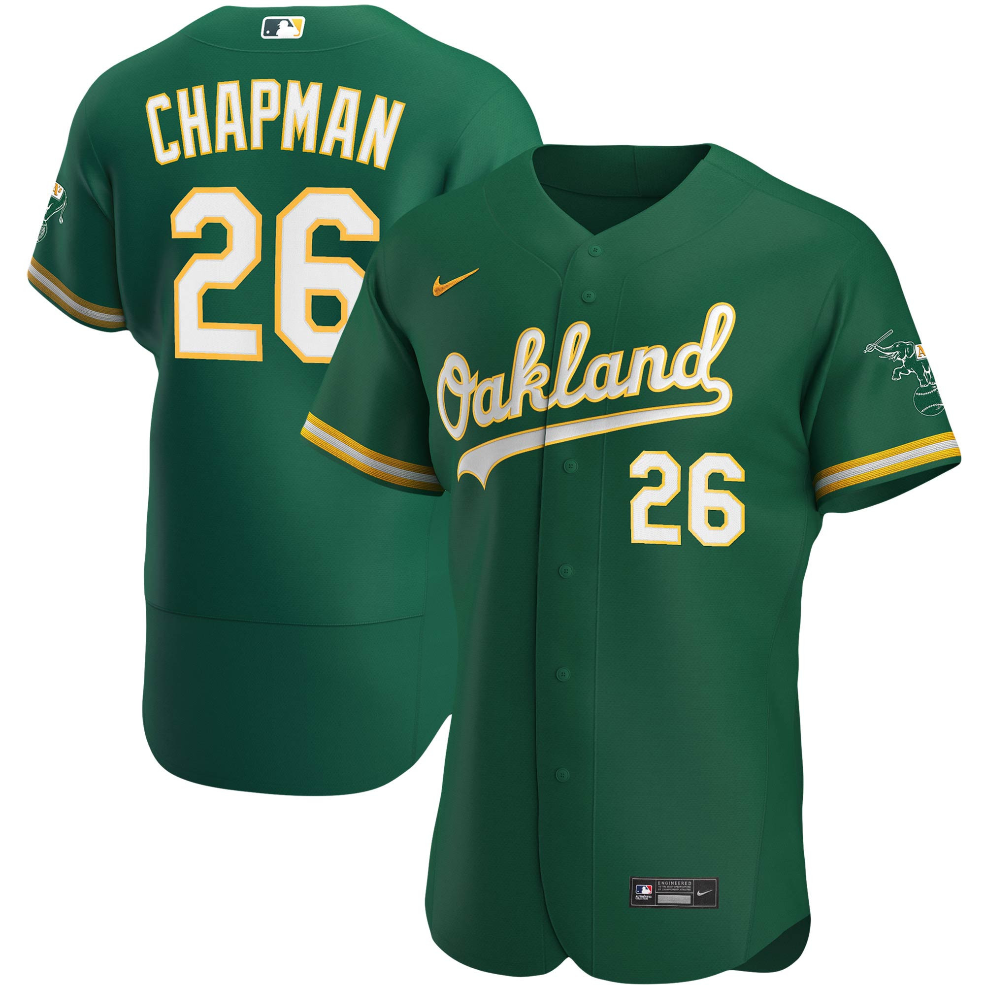 Matt Chapman Oakland Athletics Alternate Authentic Player Jersey - Kelly Green Mlb