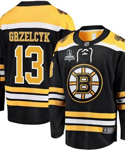 Matt Grzelcyk 13 Boston Bruins Stanley Cup 2023 Playoffs Patch Home Breakaway Men Jersey - Black