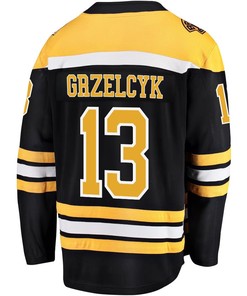 Matt Grzelcyk 13 Boston Bruins Stanley Cup 2023 Playoffs Patch Home Breakaway Men Jersey - Black