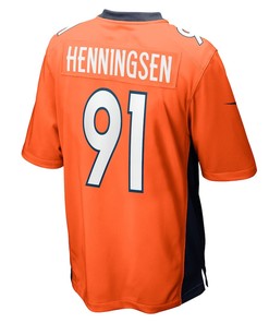 Matt Henningsen Denver Broncos Game Player Jersey - Orange
