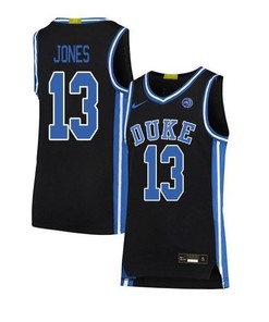 Matt Jones 13 Duke Blue Devils Elite Basketball Men Jersey - Black