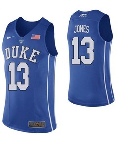 Matt Jones 13 Duke Blue Devils Elite Basketball Men Jersey - Blue