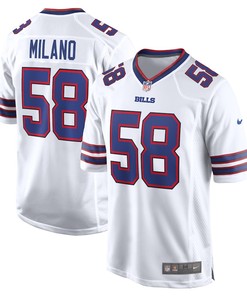 Matt Milano 58 Buffalo Bills Away Game Player Jersey - White