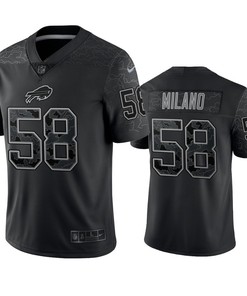 Matt Milano 58 Buffalo Bills Black Reflective Limited Jersey - Men