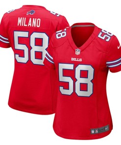 Matt Milano 58 Buffalo Bills Women's Alternate Game Jersey - Red