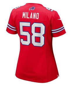 Matt Milano 58 Buffalo Bills Women's Alternate Game Jersey - Red