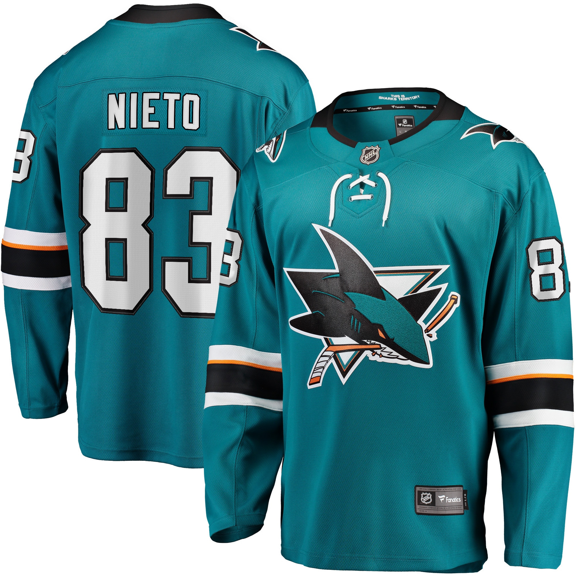 Matt Nieto San Jose Sharks Fanatics Branded Breakaway Player Jersey - Teal Nhl