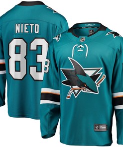 Matt Nieto San Jose Sharks Fanatics Branded Breakaway Player Jersey - Teal Nhl A3