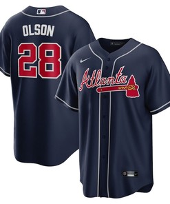 Matt Olson 28 Jersey, Atlanta Braves Alternate Player Men Jersey - Navy