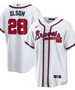 Matt Olson 28 Jersey, Atlanta Braves Home Player Men Jersey - White