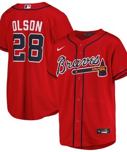 Matt Olson Atlanta Braves Alternate Replica Player Jersey Red Mlb